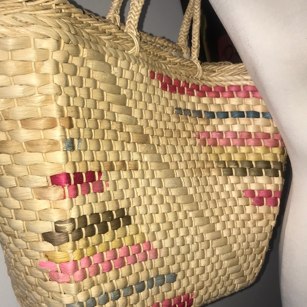 Vintage Large Sized Handwoven Straw totebag ๐ - Picture 5 of 7